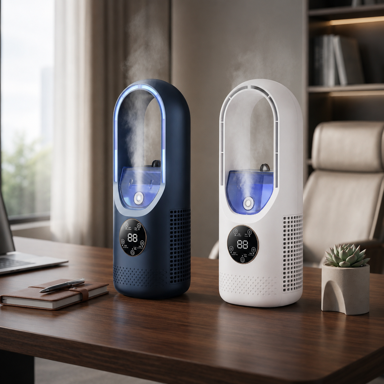 Portable Air Cooler & Humidifier, styled hero shot