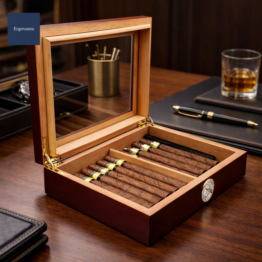 Cedar wood cigar box vintage executive storage
