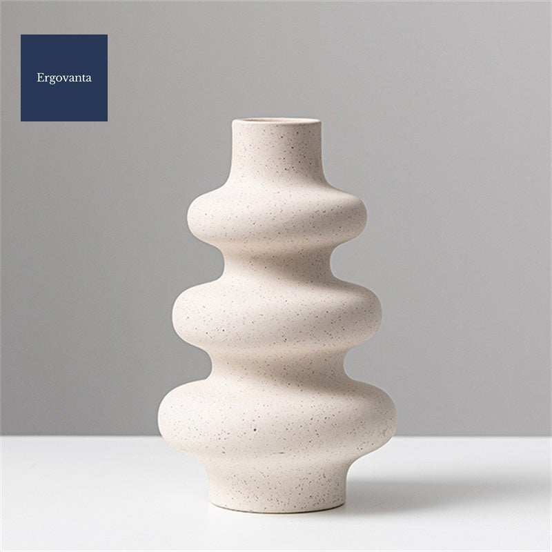 Frosted Ceramic Grain Vase - Modern Office Decor