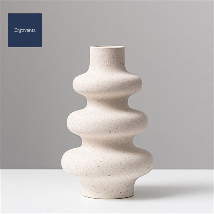 Frosted Ceramic Grain Vase - Modern Office Decor