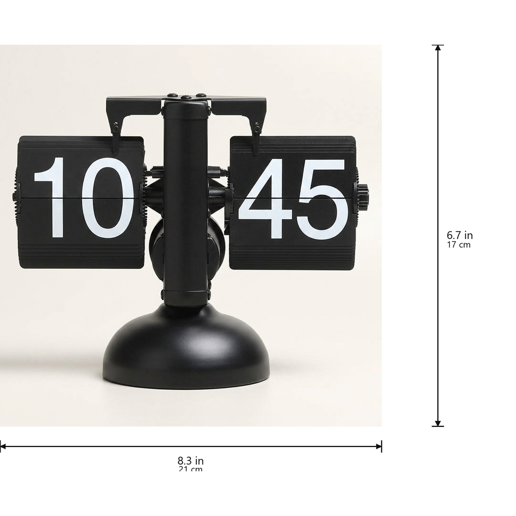 Retro flip clock dimensions, black