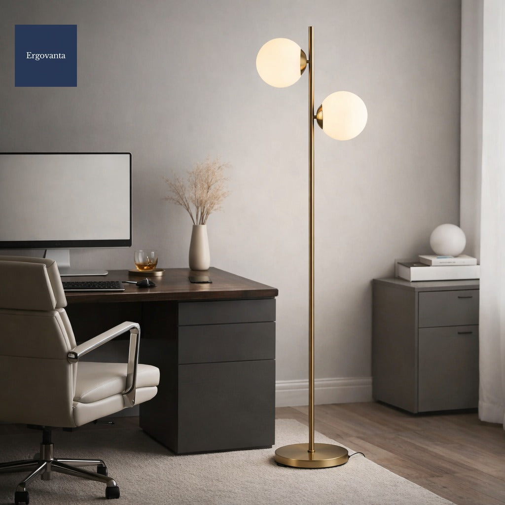 Modern Dual Globe Floor Lamp scene 3