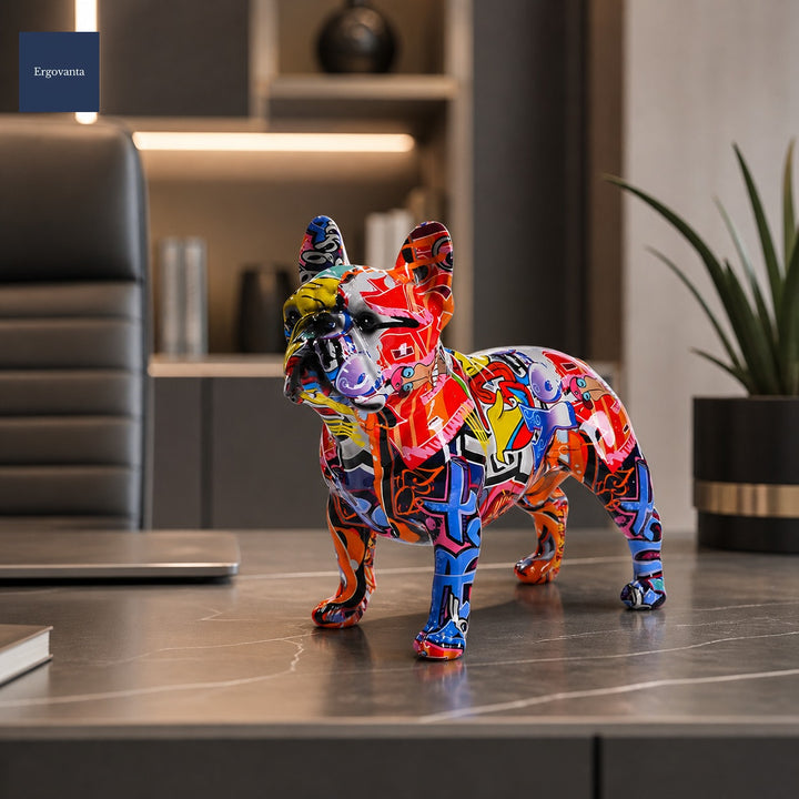 Modern Bulldog Resin Sculpture