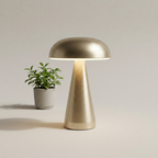 Cordless Mushroom Table Lamp in Gold