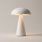 Cordless Mushroom Table Lamp in White