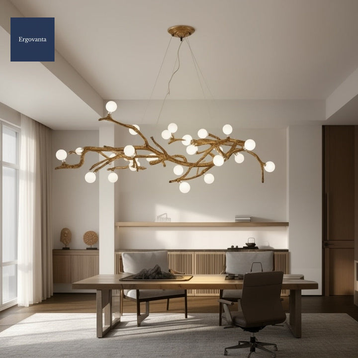 Japanese-Inspired Resin LED Office Chandelier scene 5