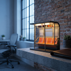 Retro Subway Train Desk Lamp, styled hero shot 2