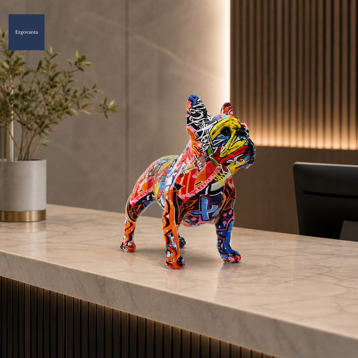 Modern Bulldog Resin Sculpture