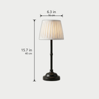 Cordless Pleated-Shade Table Lamp dimensions in Black - 15.7 in / 40 cm tall, 6.3 in / 16 cm shade
