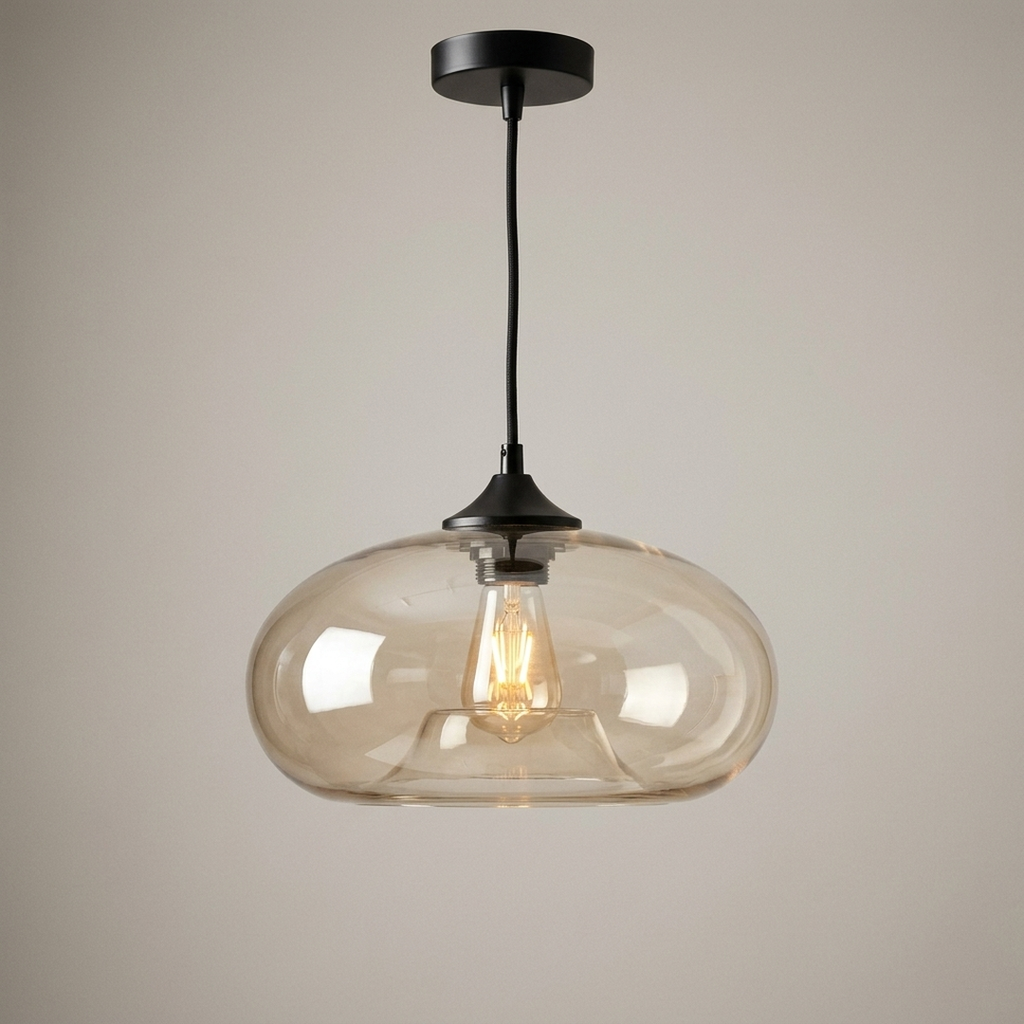 Glass Pendant, Oval Clear