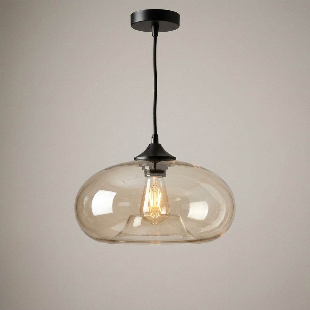 Glass Pendant, Oval Clear