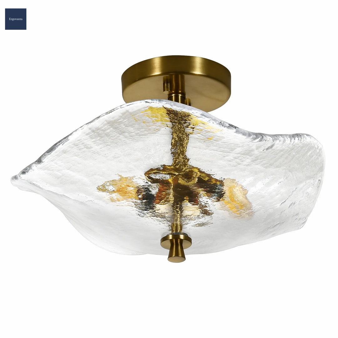 Modern Gold Semi-Flush Ceiling Light scene 3