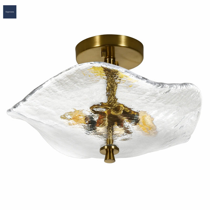 Modern Gold Semi-Flush Ceiling Light scene 3