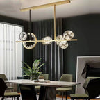 Modern Crystal LED Chandelier, styled hero shot 3