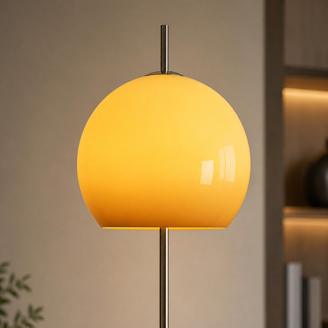 Bauhaus Glass Floor Lamp, detail closeup