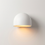 Glazed dome sconce, bright white