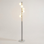 Glass-orb floor lamp studio shot