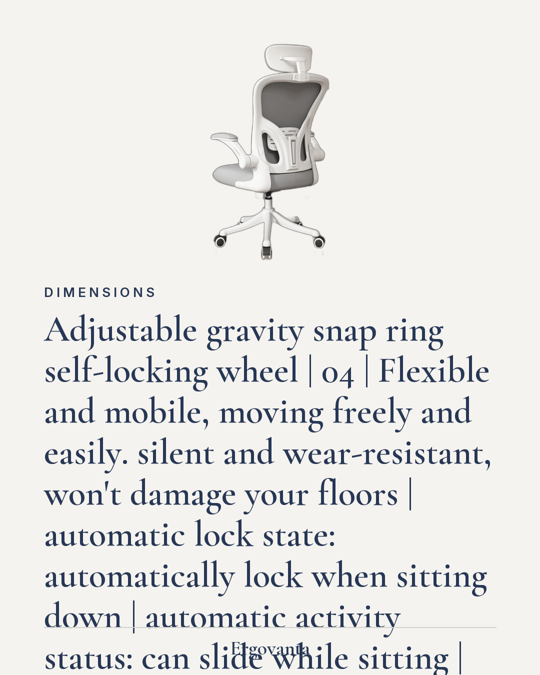 Ergovanta ergonomic mesh office chair feature detail