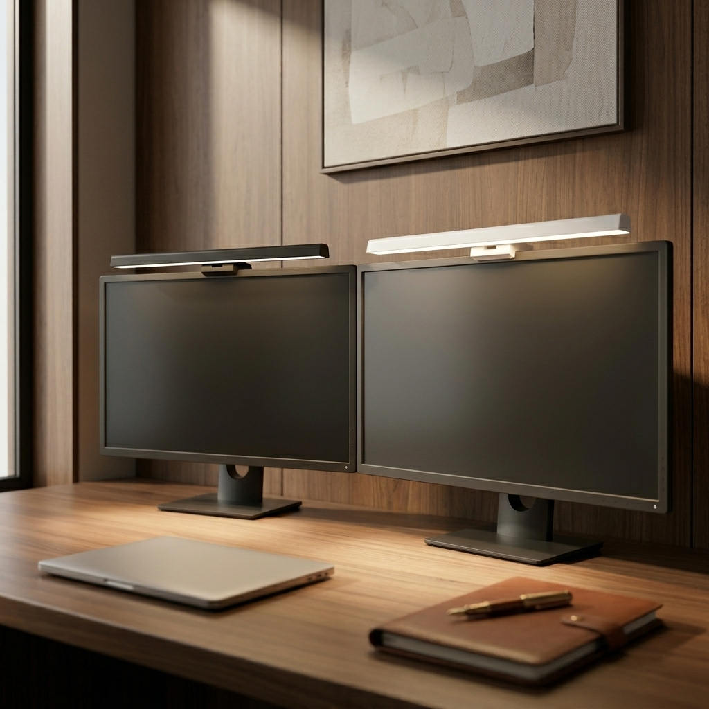 Slim Monitor Light Bar, styled hero shot