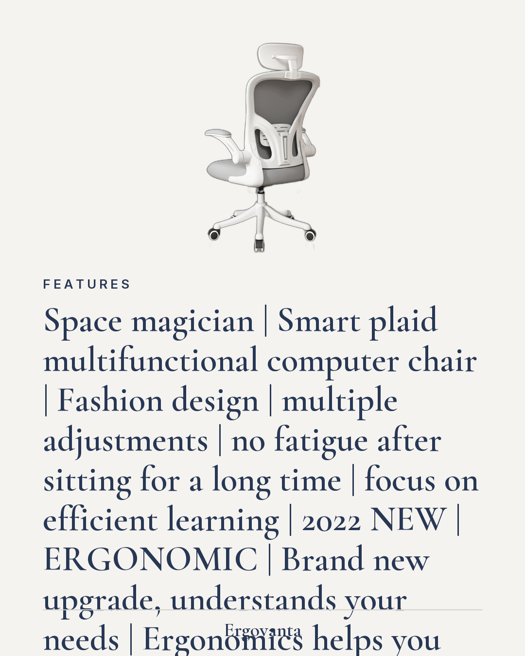 Ergovanta ergonomic mesh office chair feature detail