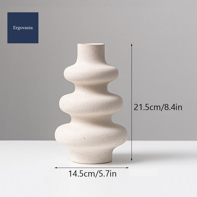 Frosted Ceramic Grain Vase - Modern Office Decor