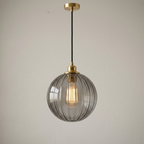 Glass Pendant, Globe Smoke Gray