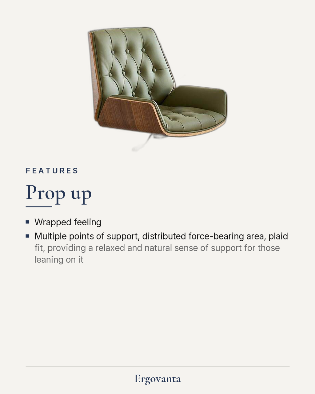Bentwood tufted office chair editorial card