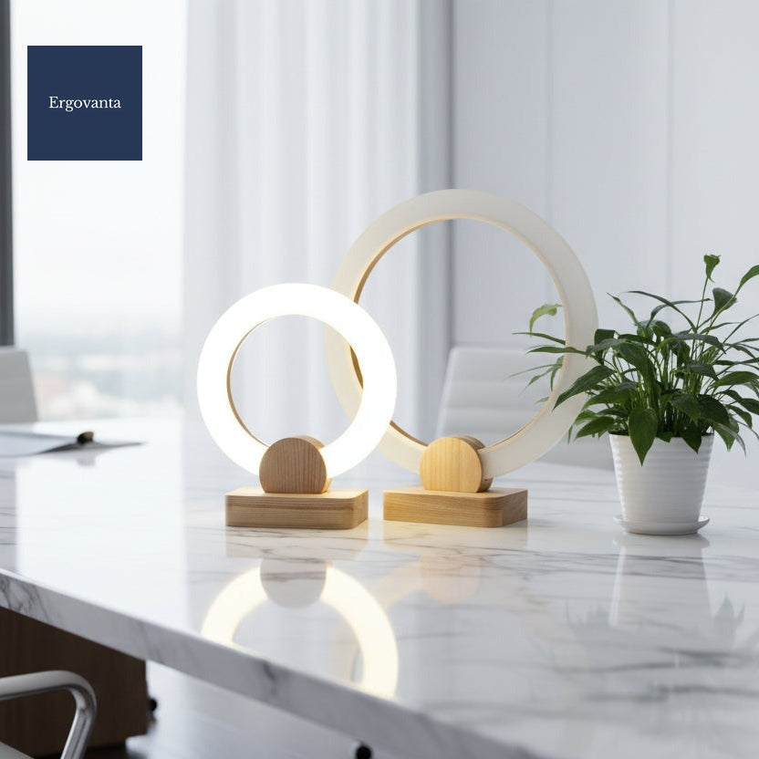 Executive Halo - Nordic Wooden LED Desk Lamp