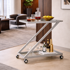 Z-Frame Glass Bar Cart, styled hero shot 2