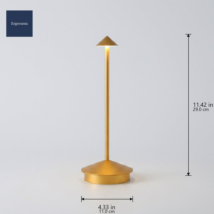 Gold Modernist Aluminum Desk Lamp dimensions: 11 x 29 cm width x height