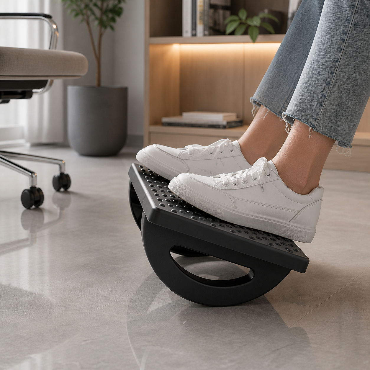 Under-Desk Foot Rest, Black 2