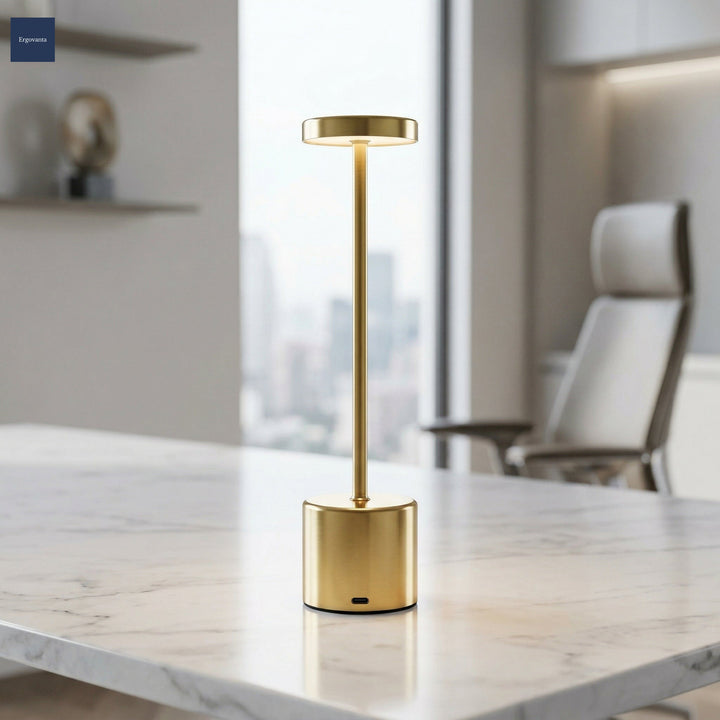 Rechargeable LED tableside lamp Gold variant