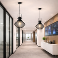 Industrial Steel Mesh Pendant Light, styled hero shot