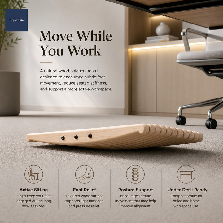 Under-Desk Wooden Foot Massage Board
