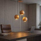 Nordic Solid Wood Globe Chandelier, styled hero shot