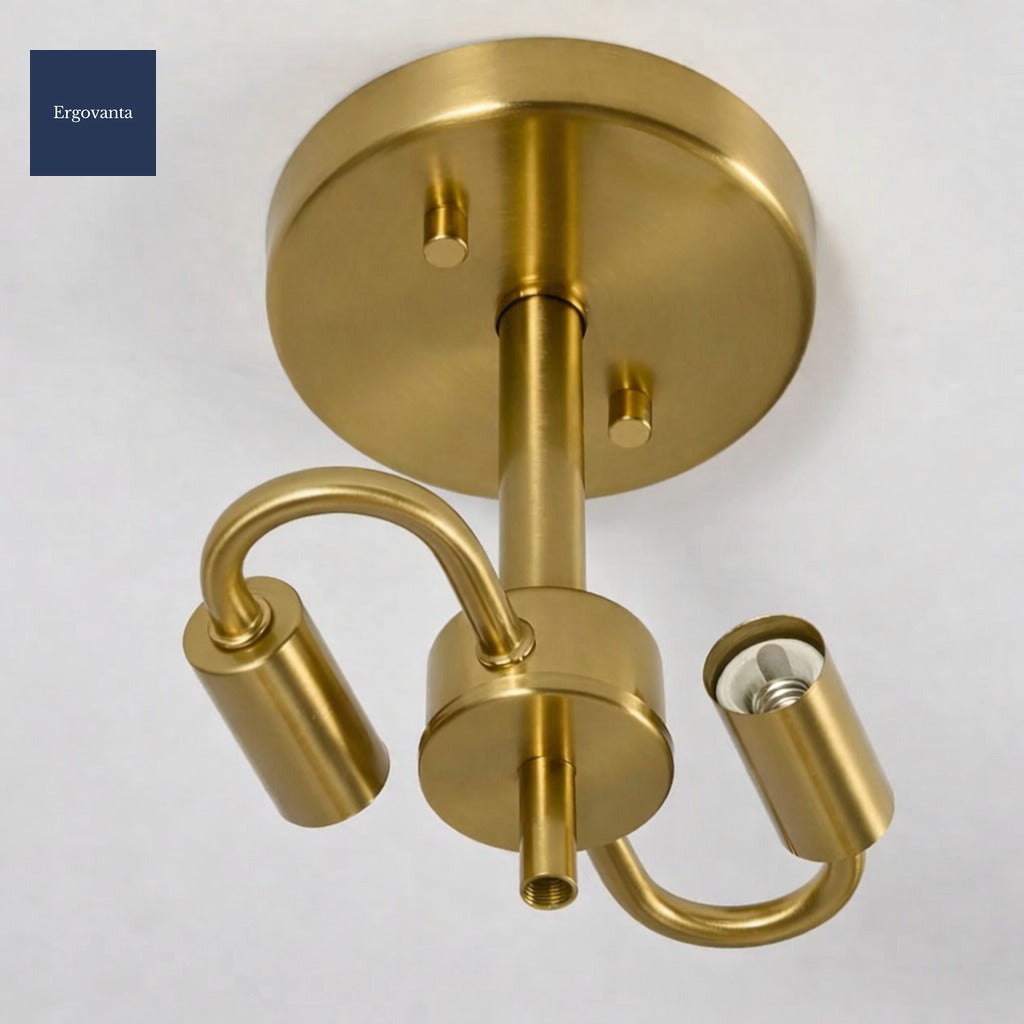 Modern Gold Semi-Flush Ceiling Light scene 1