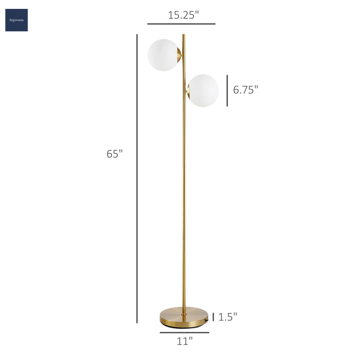 Modern Dual Globe Floor Lamp scene 2