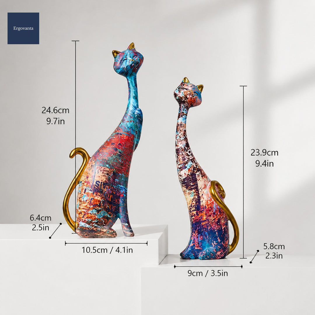 Modern Abstract Cat Sculpture - Contemporary Office Decor