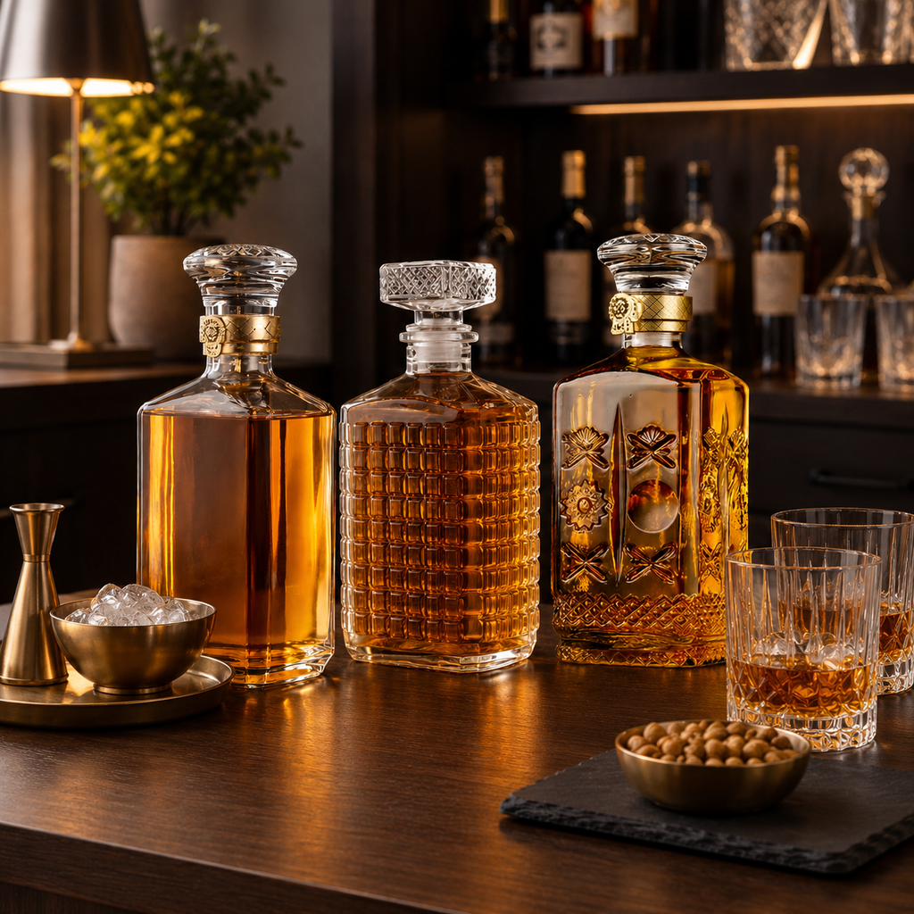 Sealed Glass Wine Dispenser Set, styled hero shot 4