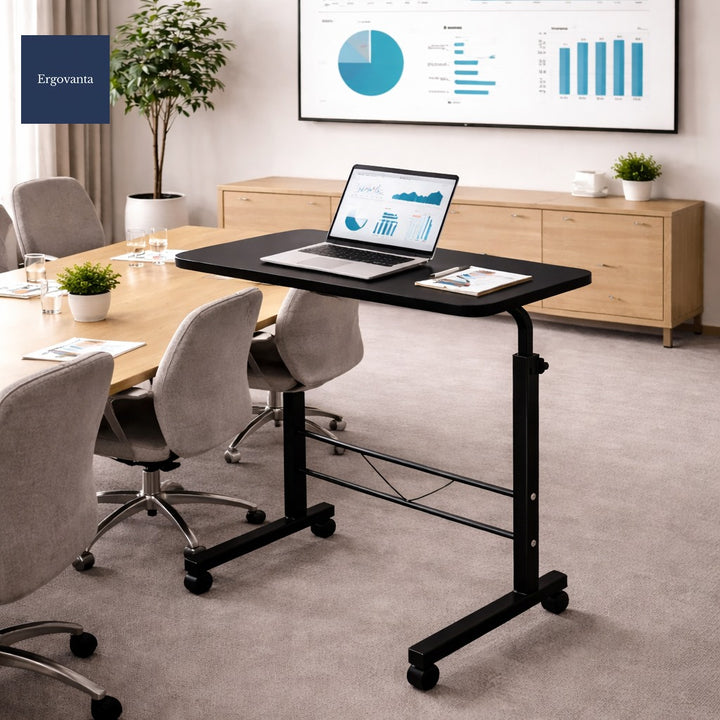 Adjustable Rolling C-Shape Laptop Side Table