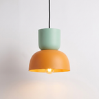 Stacked pendant, large mint and orange