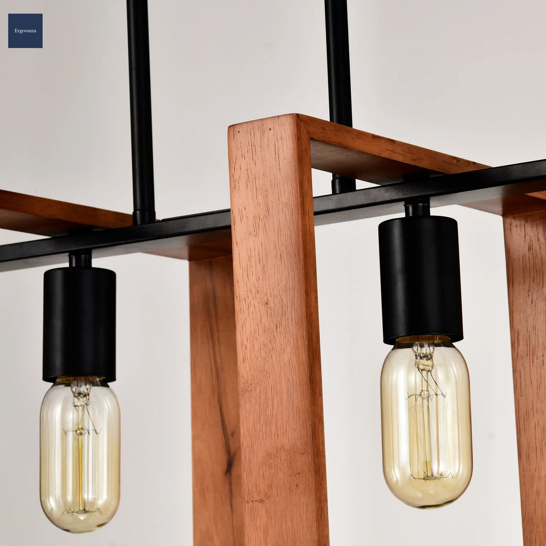 4-Light Rectangular Pendant Chandelier scene 3