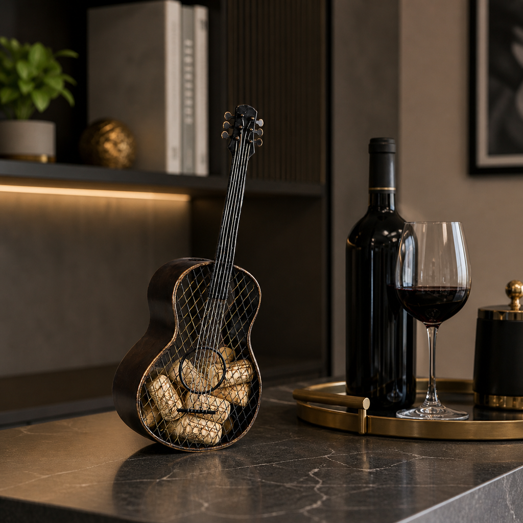 Guitar Wine Stopper, styled hero shot 2