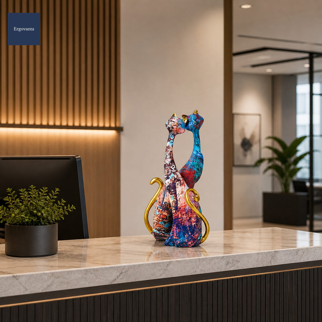 Modern Abstract Cat Sculpture - Contemporary Office Decor