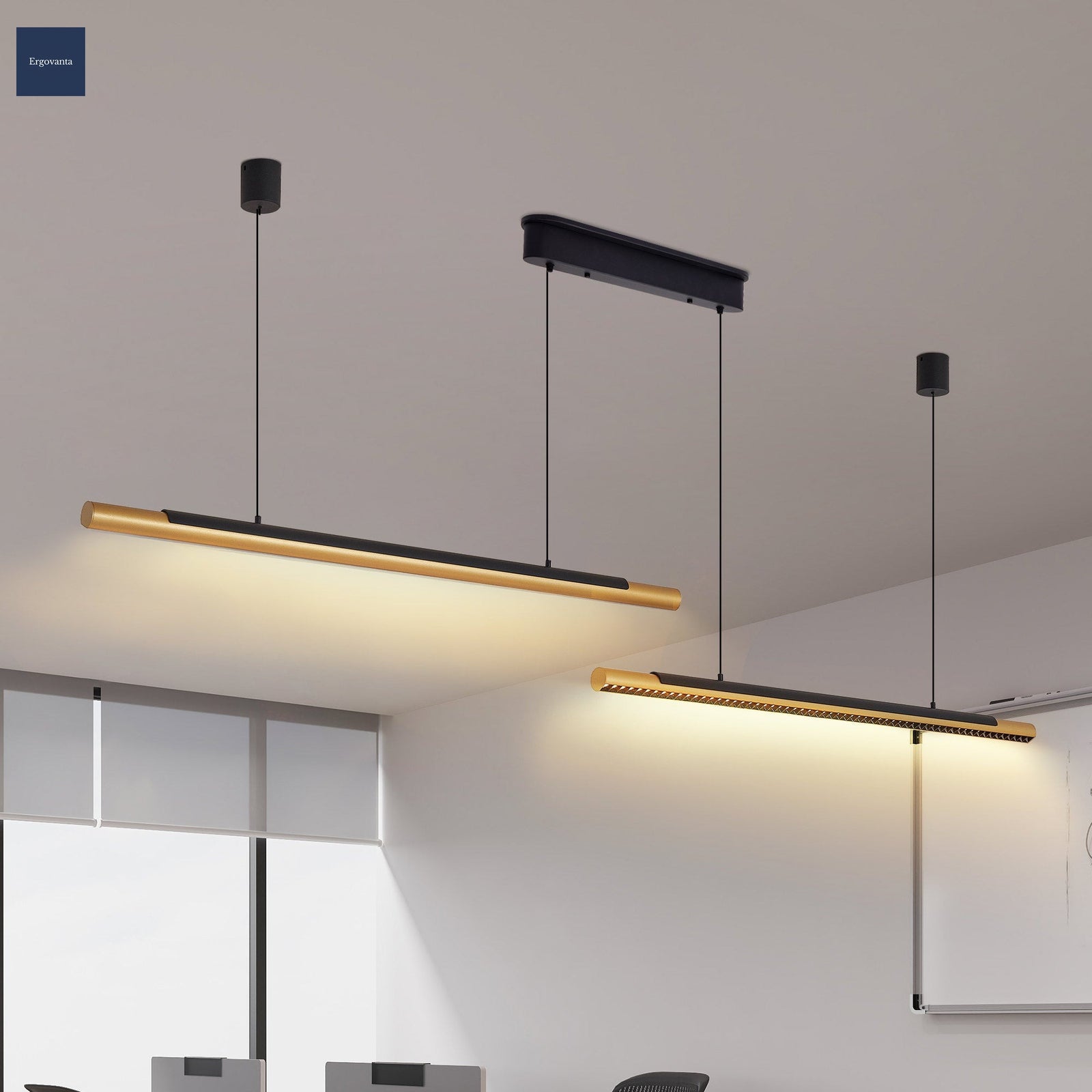75-Inch Black and Gold Dual Tube LED