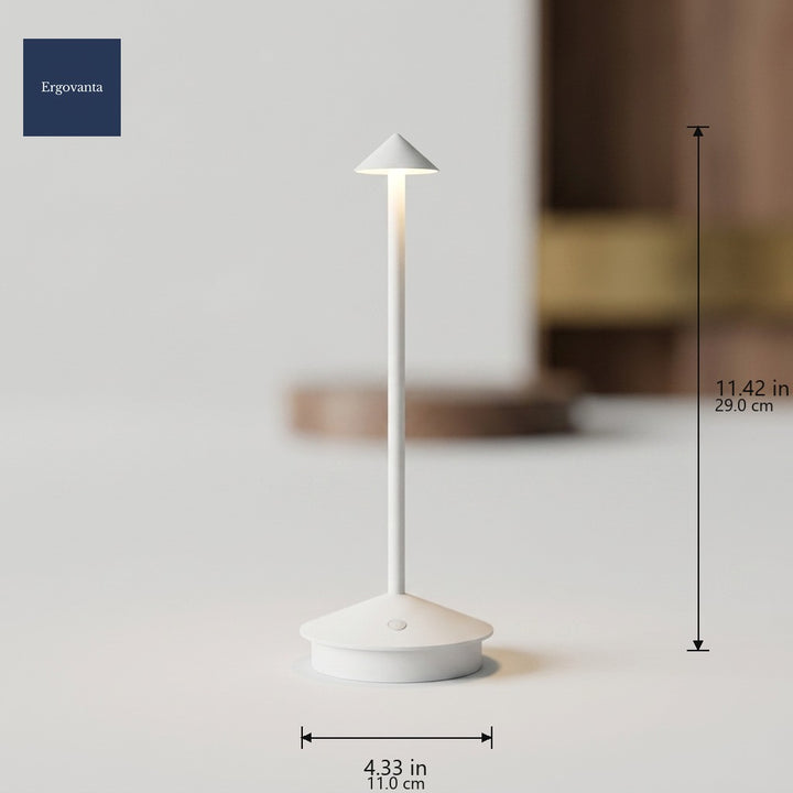 White Modernist Aluminum Desk Lamp dimensions: 11 x 29 cm width x height