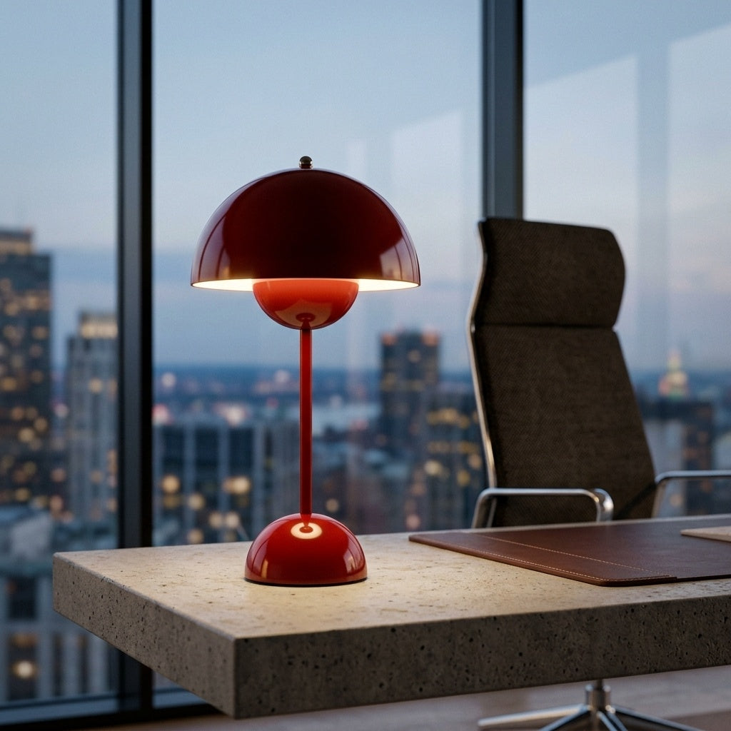 Modernist Bud Lamp, Red
