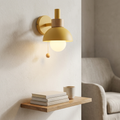 Nordic Wood Dome Wall Sconce in Yellow