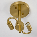 Modern Gold Semi-Flush Ceiling Light, detail closeup 2