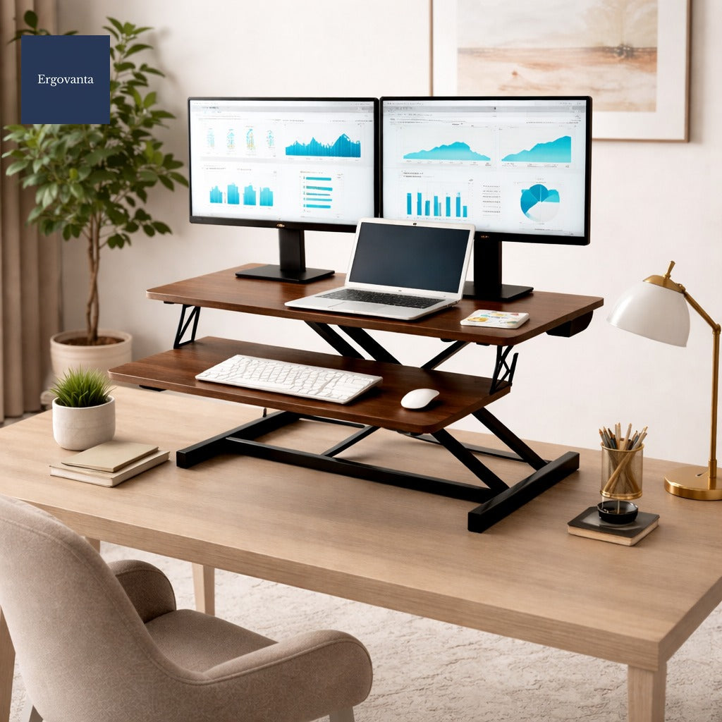 Height-Adjustable Standing Desk Converter